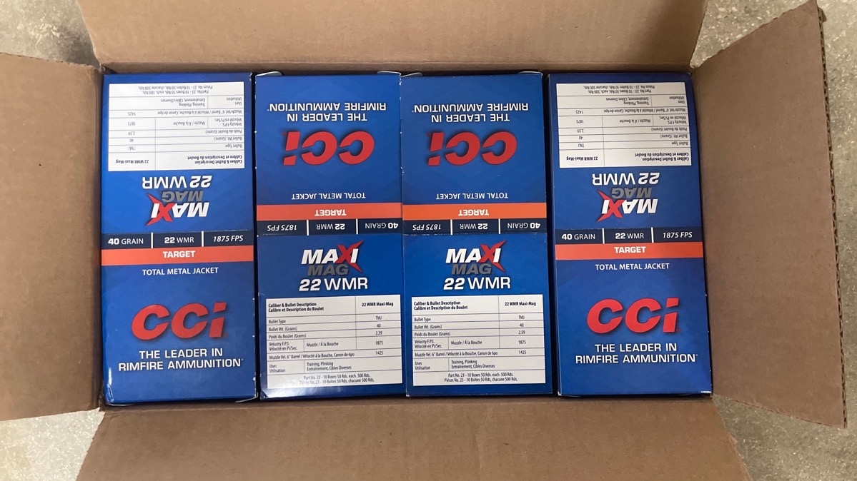 CCI MAXI-MAG Ammunition 22WMR 40gr TMJ 2000rd Case